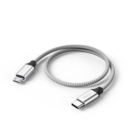 DteeDck USB C to Micro USB Cable 1ft, Micro USB to USB Type C Adapter Cable Braided Male to Male Adapter USB-C USBC to Micro USB Cord 30.5CM for Charging Data Transmission