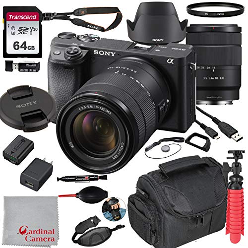 Sony Alpha a6400 Mirrorless Camera with 18-135mm Lens Bundle + 64GB Memory + (18PC Bundle)