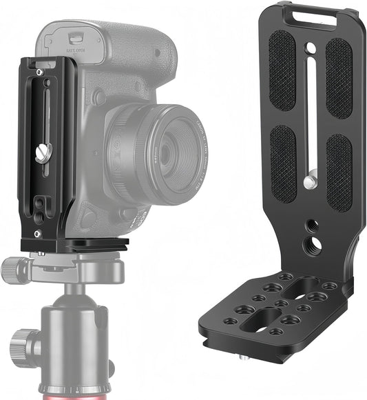 DSLR Camera L Bracket Support Camera Mount Quick Release Plate Vertical Horizontal Switching Compatible with Canon Sony Nikon DJI Osmo Ronin Zhiyun Stabilizer Tripod Monopod (Black)